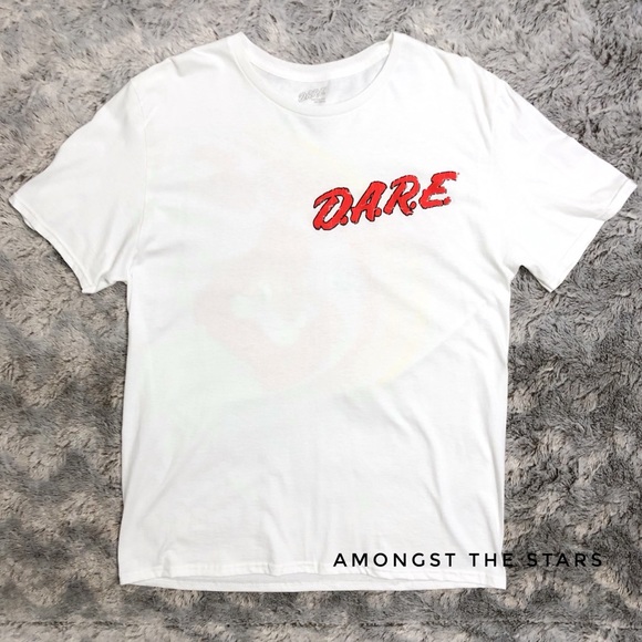 D.A.R.E. Tiger Vintage Print White T-Shirt Tee - Picture 3 of 9